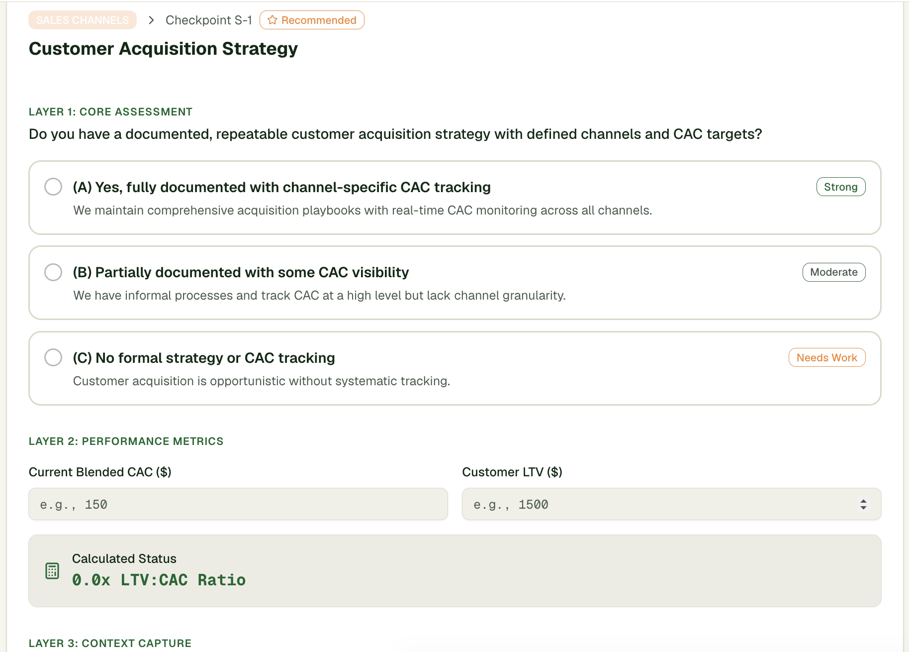 Customer Acquisition Strategy checkpoint assessment